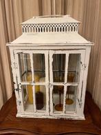 XL Lantaarn hout / metaal oud wit - WINDLICHT Flamant, Huis en Inrichting, 50 tot 75 cm, Wit, Ophalen of Verzenden, Zo goed als nieuw