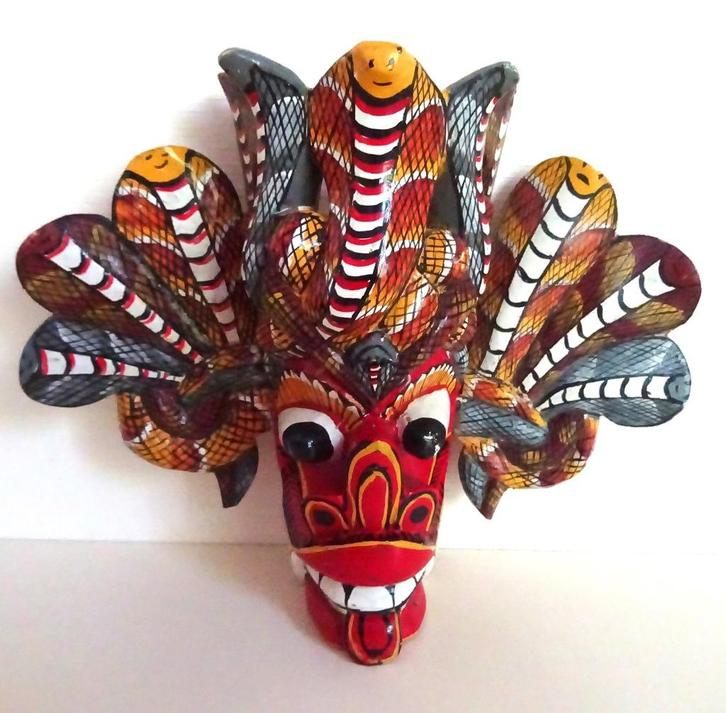 Naga Raksha/Naga Rassa muurmasker. Sri Lanka (Ceylon), Antiek en Kunst, Kunst | Niet-Westerse kunst, Ophalen of Verzenden