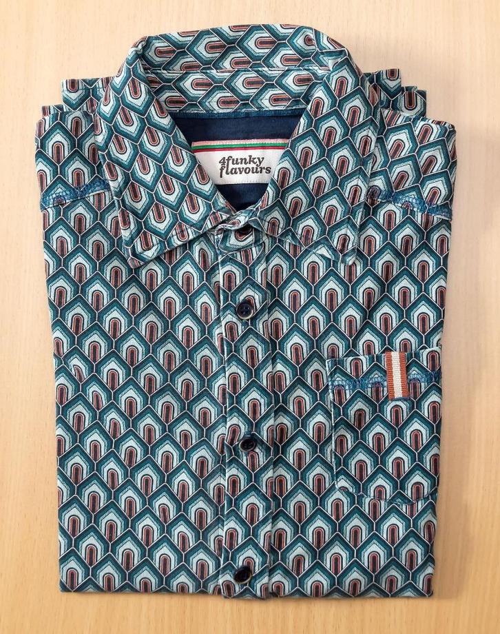 Donkergroen hemdje 4funkyflavours, maat 146-152, Kinderen en Baby's, Kinderkleding | Maat 146, Gebruikt, Jongen, Overhemd of Blouse