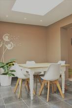 Massieve houten eet- & salontafel in landelijke stijl, Huis en Inrichting, Ophalen, Gebruikt, Landelijk, Vier personen