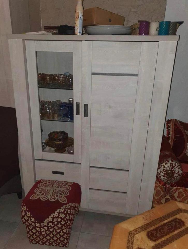 Vitrine, Huis en Inrichting, Kasten | Vitrinekasten, Zo goed als nieuw, 150 tot 200 cm, 100 tot 150 cm, 25 tot 50 cm, Met lade(s)