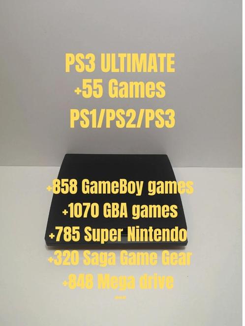 playstation 3 slim ultimate, Games en Spelcomputers, Spelcomputers | Sony PlayStation 3, Zo goed als nieuw, Slim, Met 1 controller