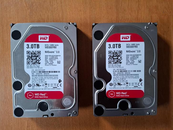 WD RED 3TB Western digital 3 TB Harde schijven (2 stuks), Computers en Software, Harde schijven, Refurbished, Server, Intern, HDD