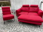 Xooon 2-zit Zetel met fauteuil en poef, Ophalen, Gebruikt, Tweepersoons, Stof
