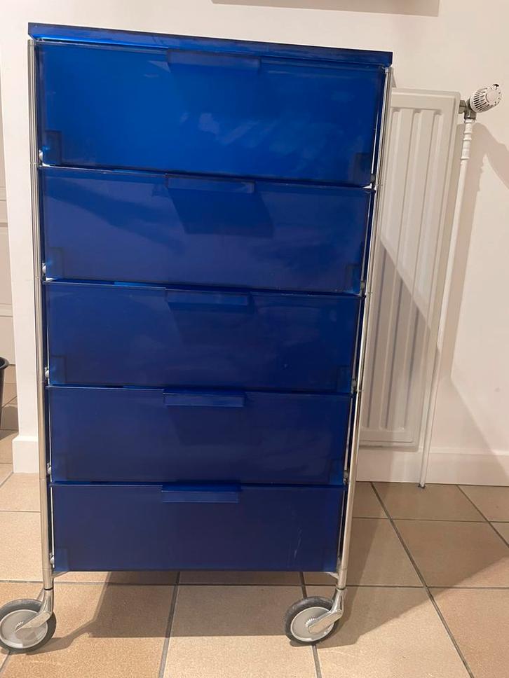Kartell Mobil ladekast, Huis en Inrichting, Kasten | Ladekasten, Gebruikt, Minder dan 100 cm, Minder dan 50 cm, 25 tot 50 cm, 5 laden of meer
