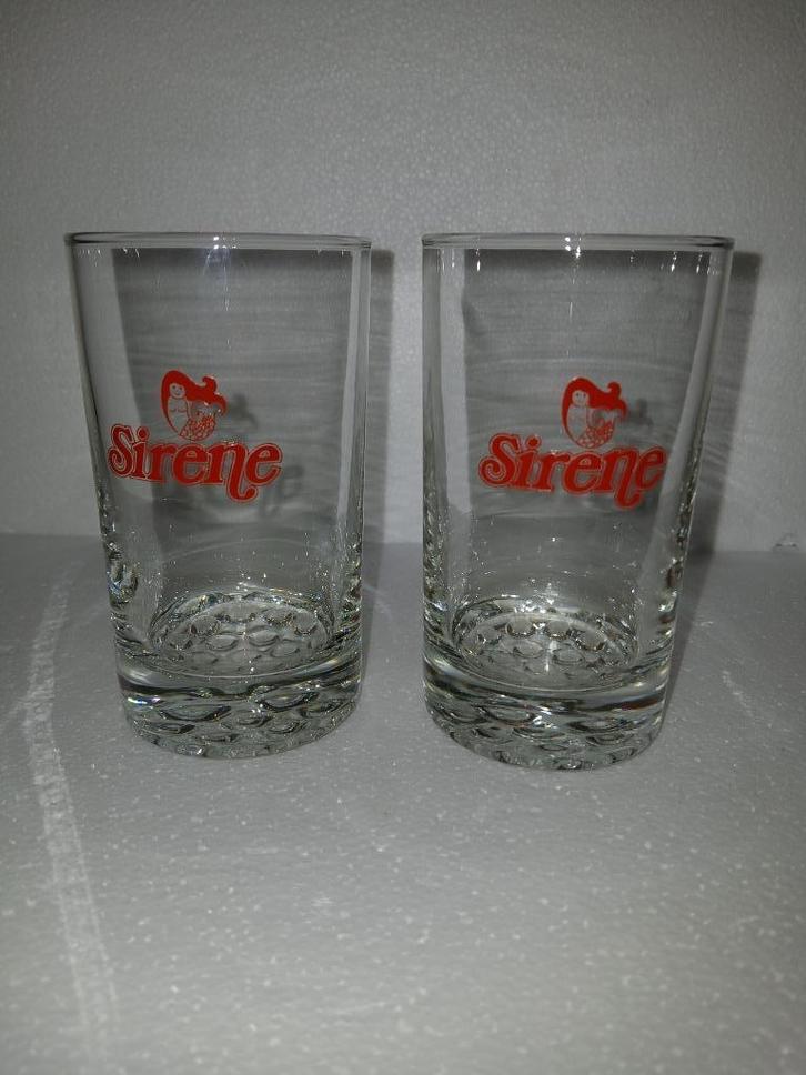 Twee oude SIRENE-limonadeglazen in perfecte staat, Verzamelen, Biermerken, Zo goed als nieuw, Glas of Glazen, Stella Artois, Ophalen of Verzenden