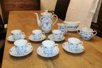 mooi oud landelijk porseleinen koffie servies met blauw, Antiek en Kunst, Ophalen of Verzenden