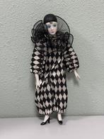 Antiek antieke harlekijnpop Harlekijn pop porselein clown, Ophalen of Verzenden, Zo goed als nieuw, Pop
