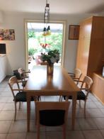 eettafel en zes stoelen, Ophalen, Gebruikt, 50 tot 100 cm, Vijf personen of meer
