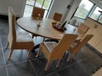 Massief eiken tafel incl. 6 stoelen, Ophalen, Nieuw