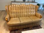 Klassieke zetels 3-zit + 1-zit + voetbankje, Huis en Inrichting, Zetels | Zetels, Ophalen, Zo goed als nieuw, Leer