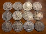12 x half dollar en argent 0.900, Postzegels en Munten, Ophalen of Verzenden, Zilver