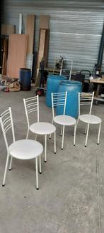 4 stoelen, Huis en Inrichting, Ophalen, Gebruikt, Wit, Vier