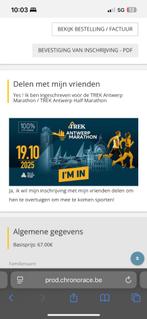 Halve marathon Antwerpen, Tickets en Kaartjes, Eén persoon, Oktober