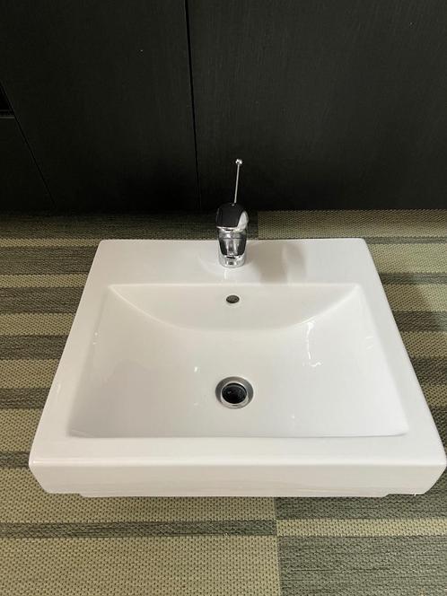 Lavabo met Grohe kraan badkamer, Doe-het-zelf en Bouw, Sanitair, Gebruikt, Kraan, Chroom, Steen, Ophalen