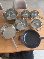 Potten en pannenset Blaumann, Huis en Inrichting, Ophalen, Gebruikt, Pannenset, Inductieplaat