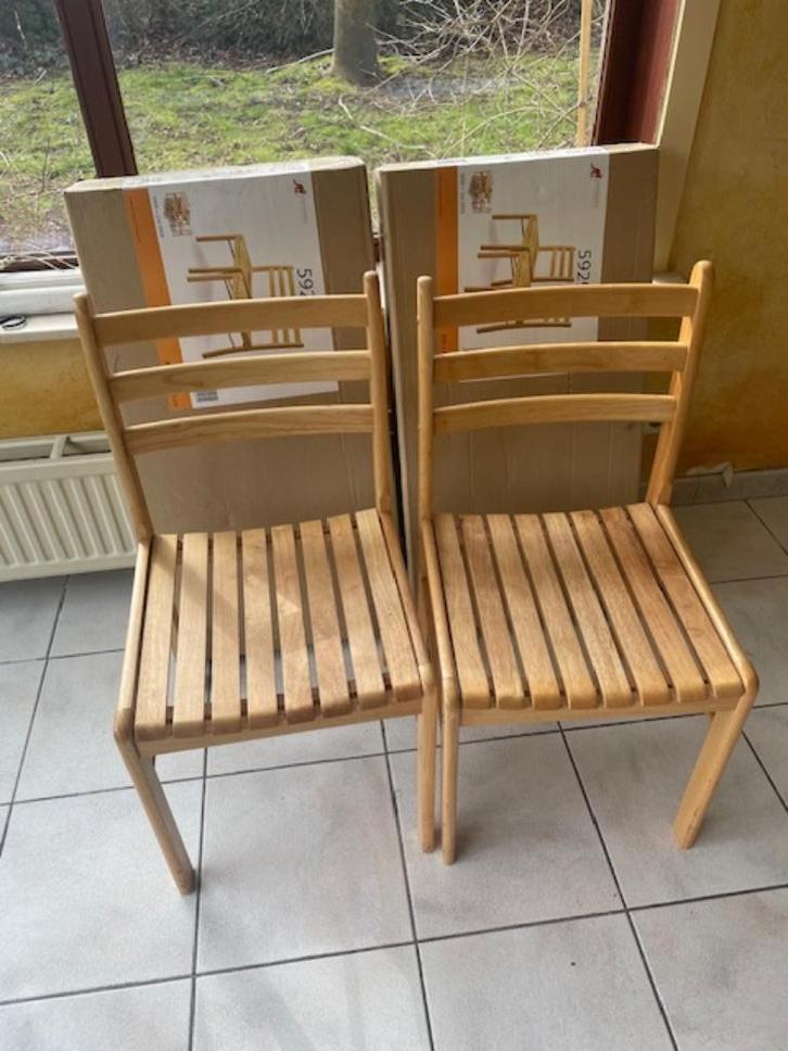 6 houten stoelen, Huis en Inrichting, Stoelen, Zo goed als nieuw, Vijf, Zes of meer stoelen, Hout, Ophalen