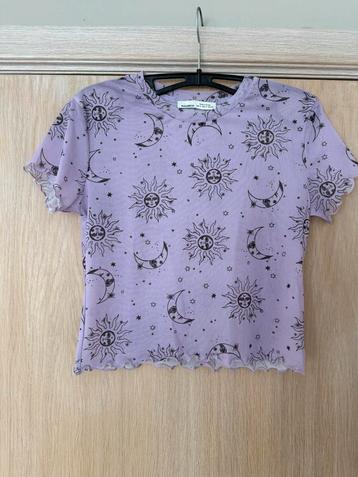 Lila Crop top met tekening  van Pull & Bear  beschikbaar voor biedingen