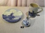 3 beaux objets anciens en porcelaine bleue de Delft, Antiquités & Art, Antiquités | Céramique & Poterie, Enlèvement ou Envoi