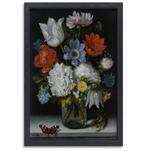 Vase à fleurs - Toile Ambrosius Bosschaert + cadre de cuisso, 75 à 100 cm, Envoi, Création originale, 50 à 75 cm