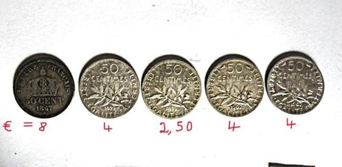 50 cent zilveren valuta Frankrijk om uit te kiezen!, Postzegels en Munten, Munten | Europa | Niet-Euromunten, Losse munt, Frankrijk