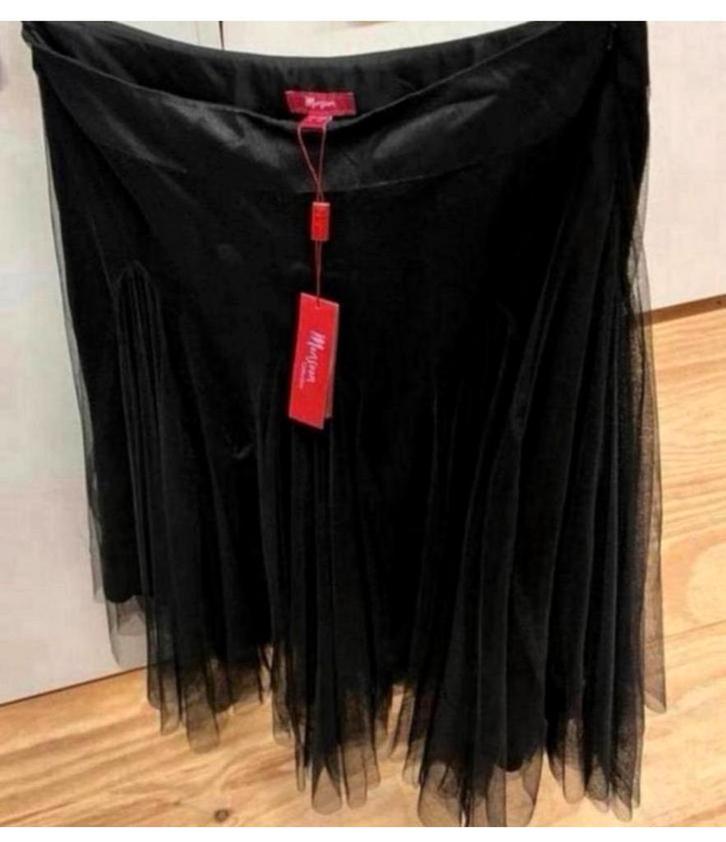 Monsoon zwarte A-lijn rok Chiffon mesh NIEUW L-44 plooirok, Kleding | Dames, Rokken, Nieuw, Maat 42/44 (L), Zwart, Ophalen of Verzenden