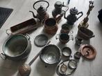 Lot koperen en tinnen potten, Antiek en Kunst, Ophalen, Koper