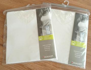 Damart wit, large, katoenen dames onderhemd 2x beschikbaar voor biedingen