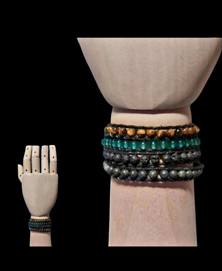 KRALENARMBAND VAN KOKOSHOUT, Handtassen en Accessoires, Armbanden, Nieuw, Hout, Overige kleuren, Met bedels of kralen, Ophalen of Verzenden