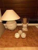 Lamp, vaas met kaars en 3 theelichthouders, Ophalen, Grijs, 25 tot 50 cm, Zo goed als nieuw