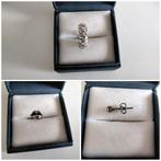 Set oorbellen en zilveren hoepel., Gebruikt, Met strass, Ophalen of Verzenden, Zilver