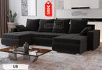 Canapé-lit en U disponible en gris et en noir (velours), Moderne, Tissus, Neuf