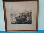 Eau forte originale  - barque, Enlèvement