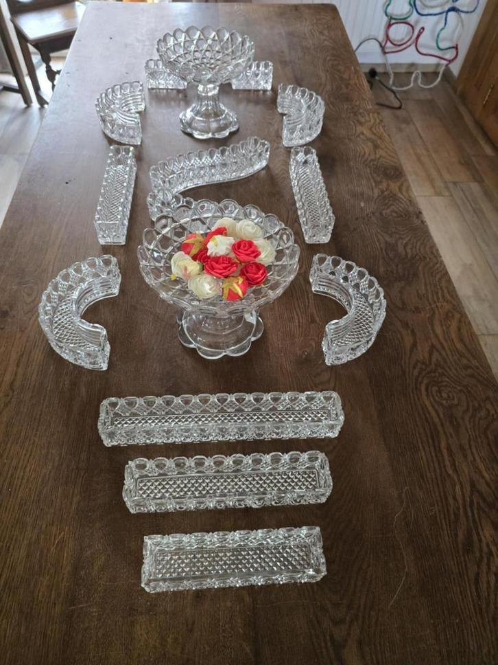 Val Saint Lambert center (river) tafel (14 stuks), Antiek en Kunst, Antiek | Glaswerk en Kristal, Ophalen of Verzenden