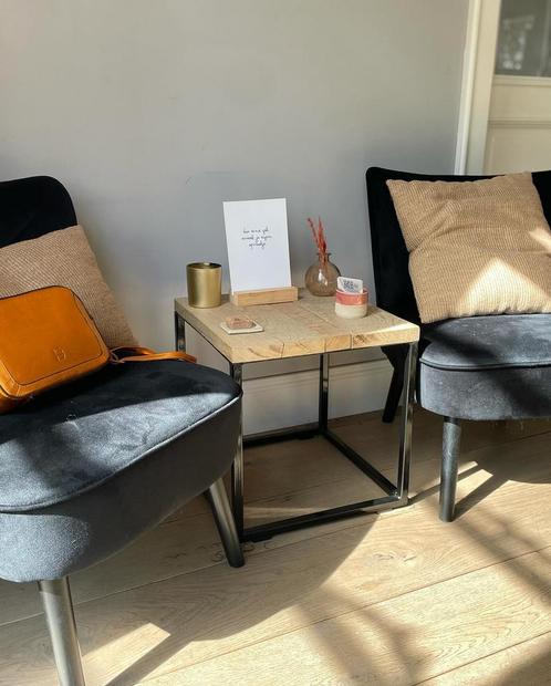 Bijzettafel eikenhout, Huis en Inrichting, Tafels | Bijzettafels, Nieuw, Rechthoekig, Minder dan 45 cm, Minder dan 55 cm, Hout