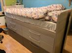 Bed met schuiven, lattenbodem en matras, Huis en Inrichting, Slaapkamer | Boxsprings, Ophalen, Gebruikt