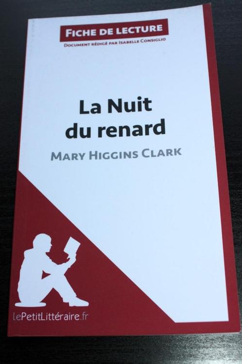 Fiche de lecture - la nuit du renard - Mary Higgins Clark -, Livres, Livres d'étude & Cours, Comme neuf, Enlèvement ou Envoi