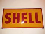 Shell plaque émaillee Langcat, Comme neuf, Enlèvement, Panneau publicitaire