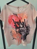 Dames T-shirt, Ophalen, Korte mouw, Roze, Maat 36 (S)