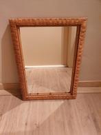 Antieke spiegel van rotan en bamboe, Antiek en Kunst, Ophalen, Rechthoekig
