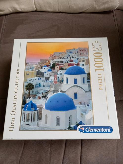 Puzzle Clementoni 1000 pièces - Santorin, Hobby & Loisirs créatifs, Sport cérébral & Puzzles, Utilisé, Puzzle, 500 à 1500 pièces