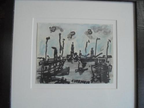 Alfons Vermeir  1905 - 1994  Bedrijvigheid Haven Antwerpen, Antiek en Kunst, Kunst | Schilderijen | Klassiek, Verzenden