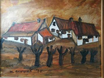 Polderlandschap, olieverf, Martin Neirynck. beschikbaar voor biedingen