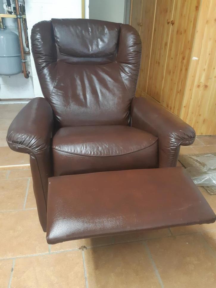 relaxfauteuil - 7000 Mons, Huis en Inrichting, Fauteuils, Leer, Ophalen