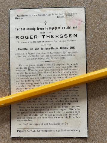 Oorlogsslachtoffer 1944 Bombardement ST Amandsberg Therssen beschikbaar voor biedingen