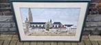 Aquarelle place vert Anvers signe Léon michiels, Antiek en Kunst, Kunst | Schilderijen | Klassiek, Ophalen