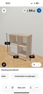 Ikea kallax 4x4 met schuifjes, Huis en Inrichting, Kasten | Wandmeubels, Ophalen, Zo goed als nieuw