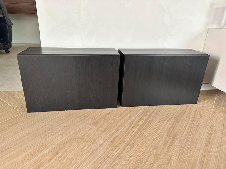 2x IKEA Besta kastjes (L60 x B21,6 x H38 cm) – zwartbruin, Huis en Inrichting, Kasten | Wandmeubels, Gebruikt, Minder dan 100 cm