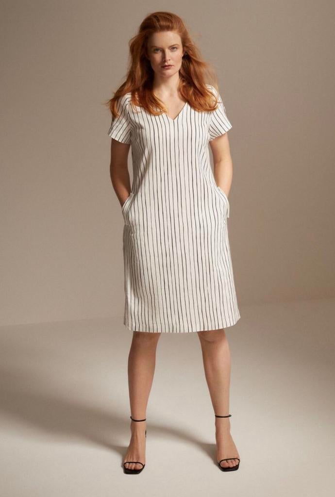 XANDRES GOLD, Prachtige jurk, maat 50/52, Kleding | Dames, Jurken, Zo goed als nieuw, Wit, Onder de knie, Ophalen of Verzenden