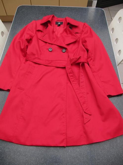 lange jas trenchcoat H&M rood 38, Vêtements | Femmes, Vestes | Été, Porté, Taille 38/40 (M), Rouge, Enlèvement ou Envoi